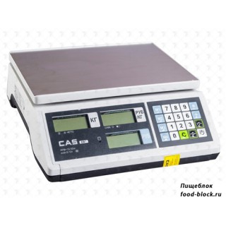 Весы торговые для определения массы и цены CAS ER-Jr-30CB