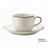 Столовая посуда из фарфора Bonna Чашка чайная с блюдцем Retro E100GRM01CFT (штабелируемая, 180 мл)