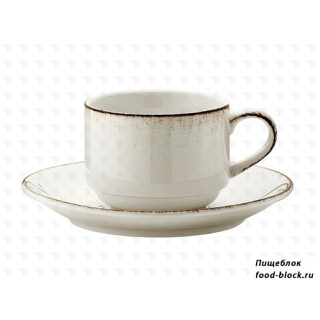 Столовая посуда из фарфора Bonna Чашка чайная с блюдцем Retro E100GRM01CFT (штабелируемая, 180 мл)