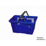 Покупательская пластиковая корзина VKF Renzel GmbH 20 л, 2 ручка, синяя (RAL 5005)